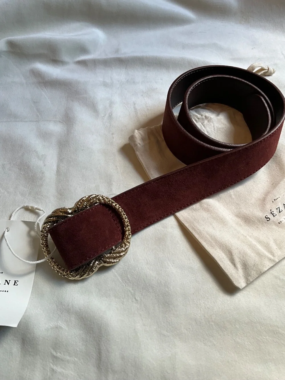 NEW! Sezane ARTEMIS BELT  Mahogany, 80, NWT